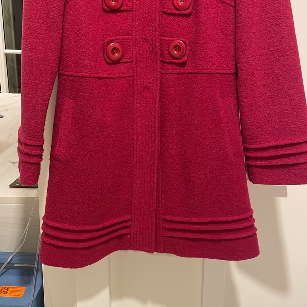 PRIORITIES RASPBERRY WOOL BLEND COAT - Picture 3 of 11